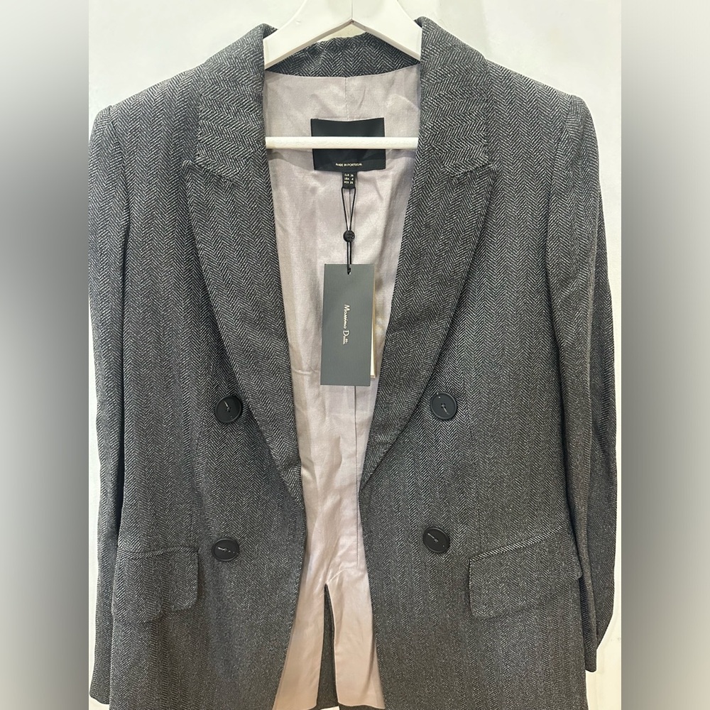 MASSIMO DUTTI NEW WITH TAG Gray Women Suit Blazer Size US 4, EU 36.